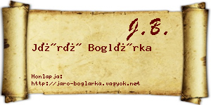Járó Boglárka névjegykártya